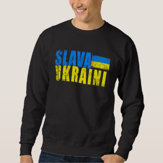 SLAVA UKRAINI Ukraine Flag Colors Distressed Retro Sweatshirt