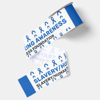 Slavery Human Trafficking Awareness Pattern Ribbon