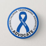 Slavery Human Trafficking Awareness Ribbon White Button at Zazzle