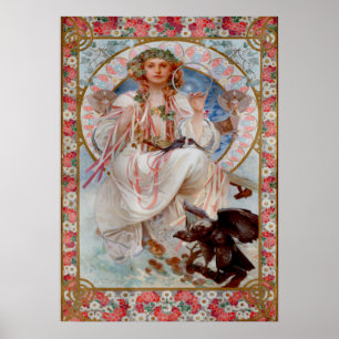 Slavia by Alphonse Mucha Poster