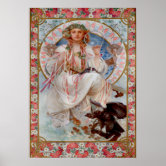 Alphonse Mucha - Slavia - Art Nouveau - Secession Poster | Zazzle