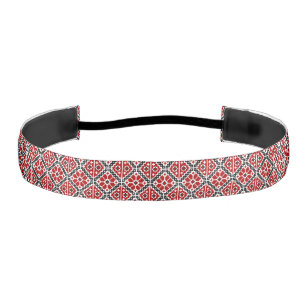 Slavic Ethnic Embroidery, Balkan Traditional Athletic Headband