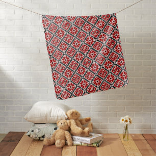 Slavic Ethnic Embroidery, Balkan Traditional Baby Blanket