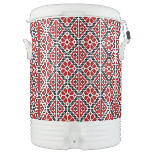 Slavic Ethnic Embroidery, Balkan Traditional Beverage Cooler