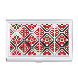 Slavic Ethnic Embroidery, Balkan Traditional Business Card Case