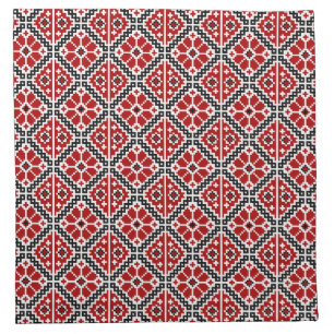 Slavic Ethnic Embroidery, Balkan Traditional Cloth Napkin