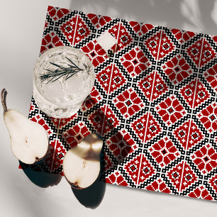 Slavic Ethnic Embroidery, Balkan Traditional Cloth Placemat