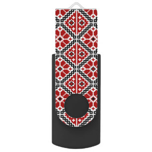 Slavic Ethnic Embroidery, Balkan Traditional Flash Drive