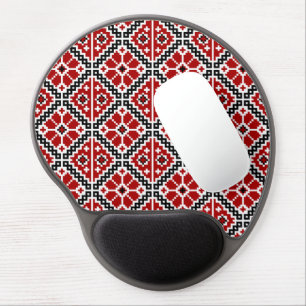 Slavic Ethnic Embroidery, Balkan Traditional Gel Mouse Pad
