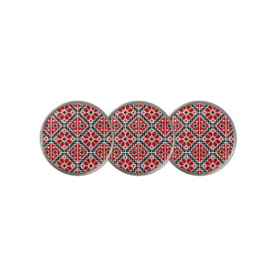Slavic Ethnic Embroidery, Balkan Traditional Golf Ball Marker