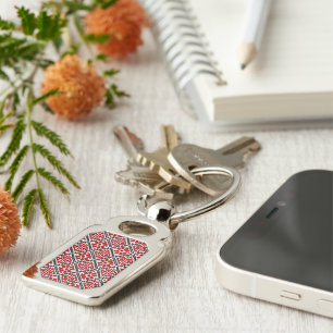 Slavic Ethnic Embroidery, Balkan Traditional Keychain