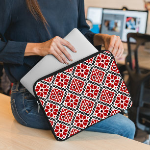 Slavic Ethnic Embroidery, Balkan Traditional Laptop Sleeve