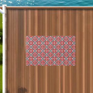 Slavic Ethnic Embroidery, Balkan Traditional Outdoor Rug