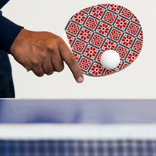Slavic Ethnic Embroidery, Balkan Traditional Ping Pong Paddle