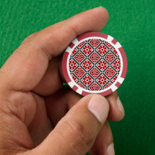 Slavic Ethnic Embroidery, Balkan Traditional Poker Chips