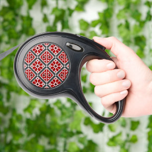 Slavic Ethnic Embroidery, Balkan Traditional Retractable Pet Leash