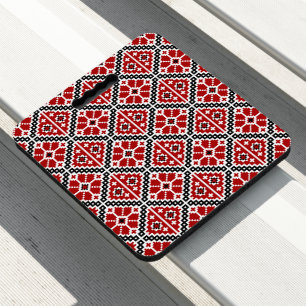 Slavic Ethnic Embroidery, Balkan Traditional Seat Cushion