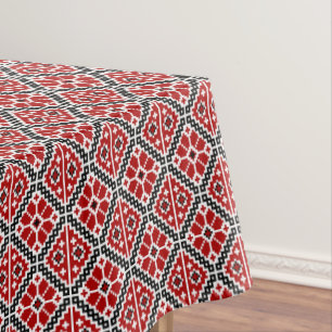 Slavic Ethnic Embroidery, Balkan Traditional Tablecloth