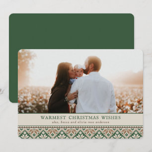 Slavic Folk Art Pattern   Photo Christmas Card
