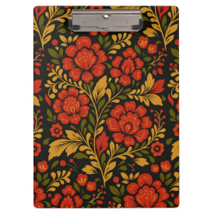 Slavic national decorative floral pattern clipboard