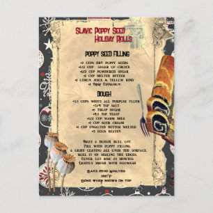 Slavic Poppy Seed Roll Recipe Postcard