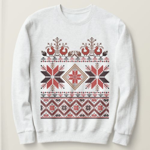 SlavicScandinavian Traditional Embroidery Sweatshirt