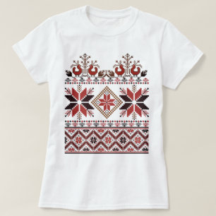 Slavic/Scandinavian Traditional Embroidery T-Shirt