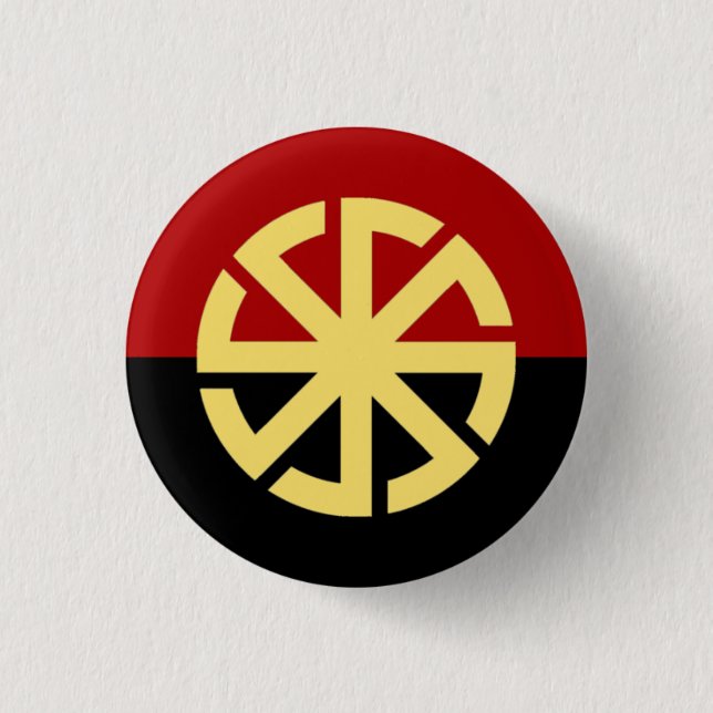 Slavic Sun Wheel Badge Pinback Button (Front)