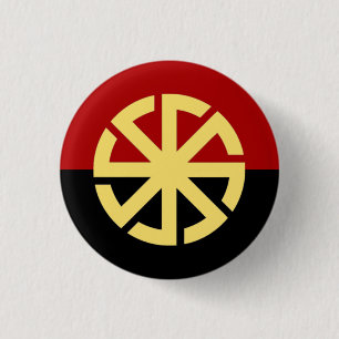 Slavic Sun Wheel Badge Pinback Button