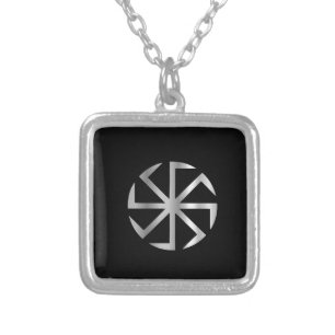 Slavik religion- The Kolovrat symbol Silver Plated Necklace