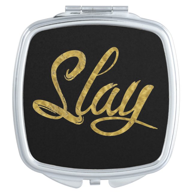 Slay Gold Paint Makeup Mirror (Front)