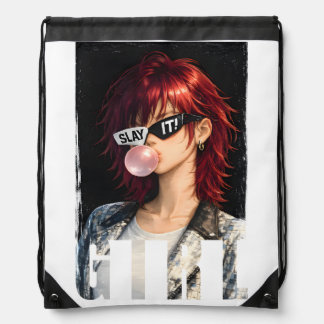 SLAY IT! – Bubble-gum Rebel Collection Drawstring Bag