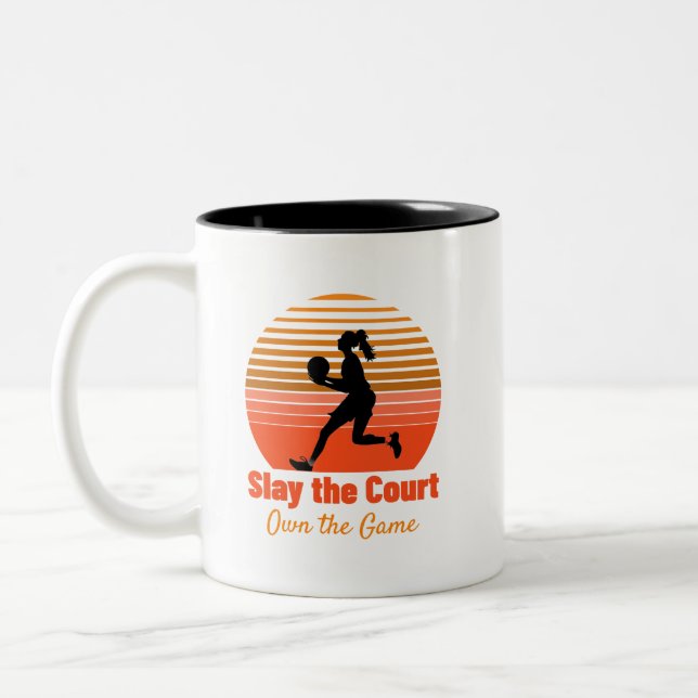 Slay the Court, Own the Game Two-Tone Coffee Mug (Left)