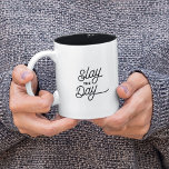 SLAY THE DAY Fun Modern Motivational Typography Two-Tone Coffee Mug<br><div class="desc">Trendy,  stylish,  funny coffee mug saying "Slay the Day" in modern typography on the two-toned coffee mug. Perfect gift for your fierce bestie. Available in many more interior colors.</div>