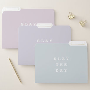 Slay The Day   Funny Quote Faded Pastel File Folder