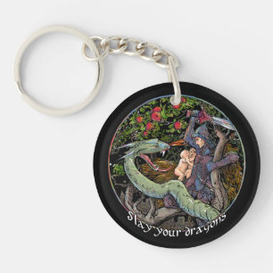 Slay your dragon. Jordan Peterson Personalize Keychain