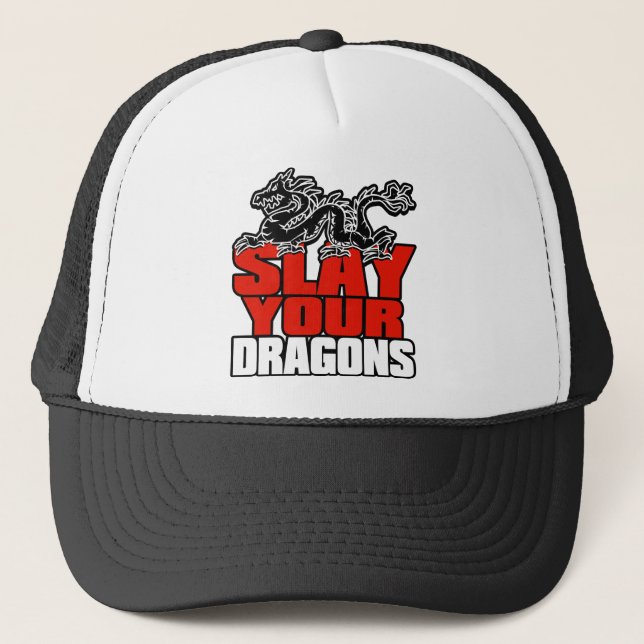 Slay your dragons, Gift for Jordan B Peterson fan Trucker Hat (Front)