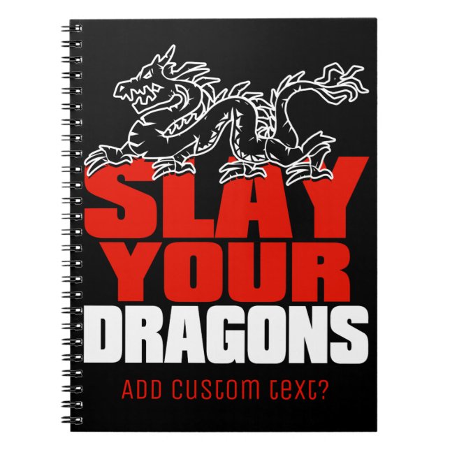 SLAY YOUR DRAGONS, gift for Jordan Peterson fans Notebook (Front)