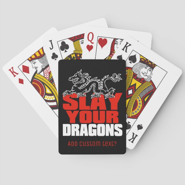 SLAY YOUR DRAGONS, gift for Jordan Peterson fans Poker Cards (Back)