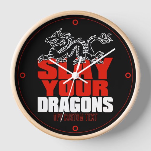 SLAY YOUR DRAGONS gift for Jordan Peterson fans Wall Clock