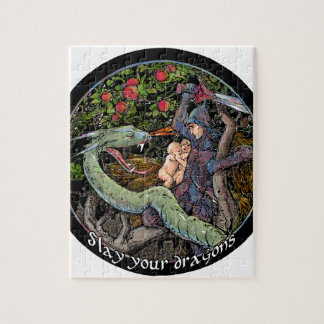 SLAY YOUR DRAGONS, Medieval art,Jordan Peterson Jigsaw Puzzle