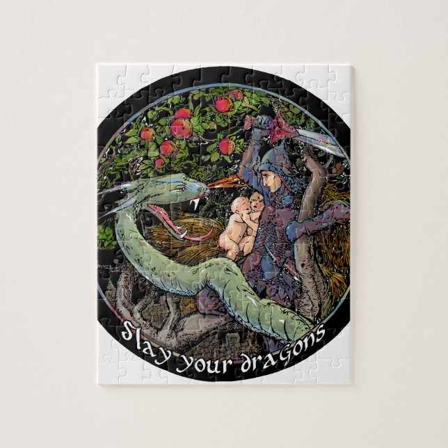 SLAY YOUR DRAGONS, Medieval art,Jordan Peterson Jigsaw Puzzle (Vertical)