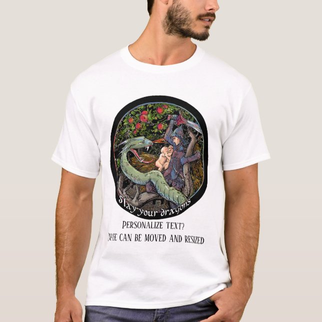 SLAY YOUR DRAGONS, Medieval art,Jordan Peterson T-Shirt (Front)