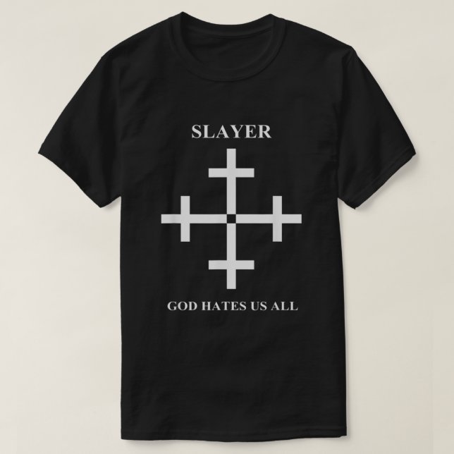 Slayer God Hates Us All Cross T-Shirt (Design Front)