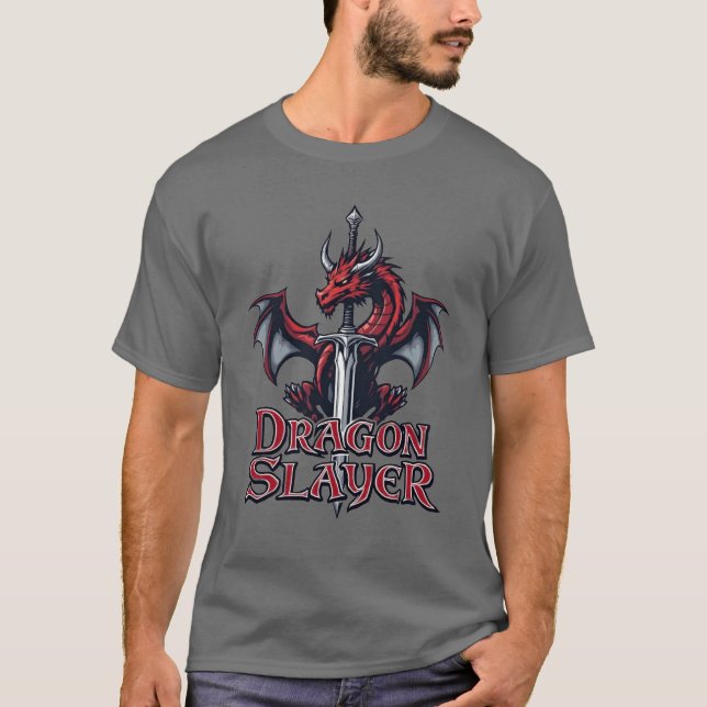 Slayer's Crest Dragon & Blade T-Shirt (Front)