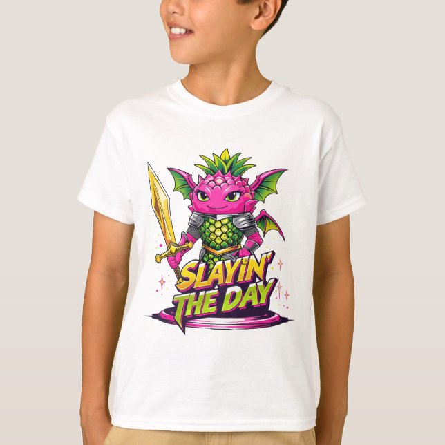 Slayin the Day: Warrior Dragonfruit Hero T-Shirt (Front)