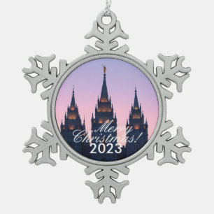 SLC Temple Christmas Snowflake Pewter Christmas Ornament