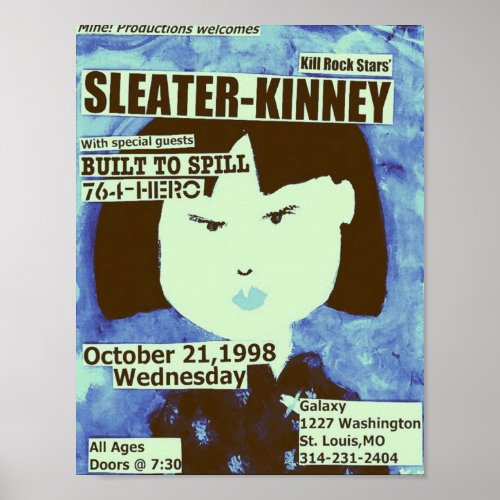 SleaterKinney Vintage Concert Poster