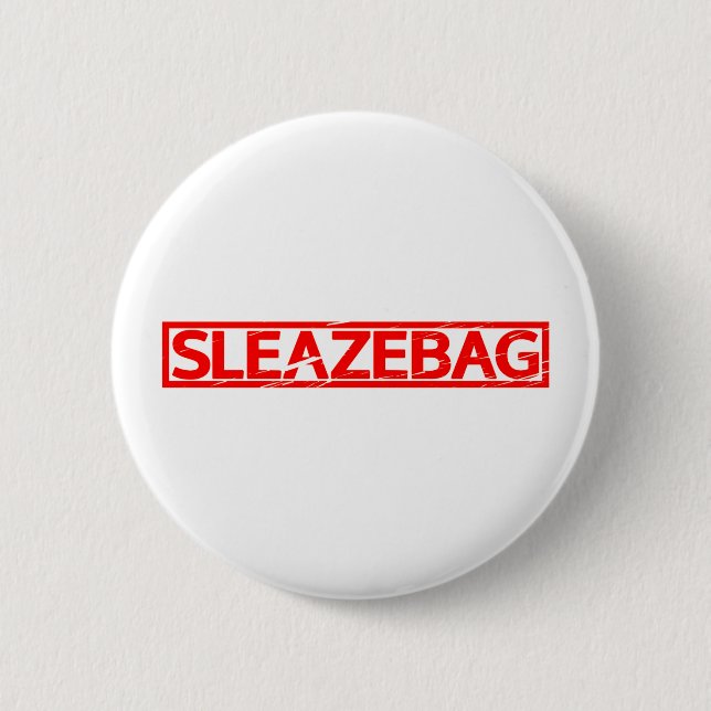 Sleazebag Stamp Pinback Button (Front)