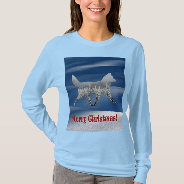 Sled Dog Christmas T-Shirt (Front)